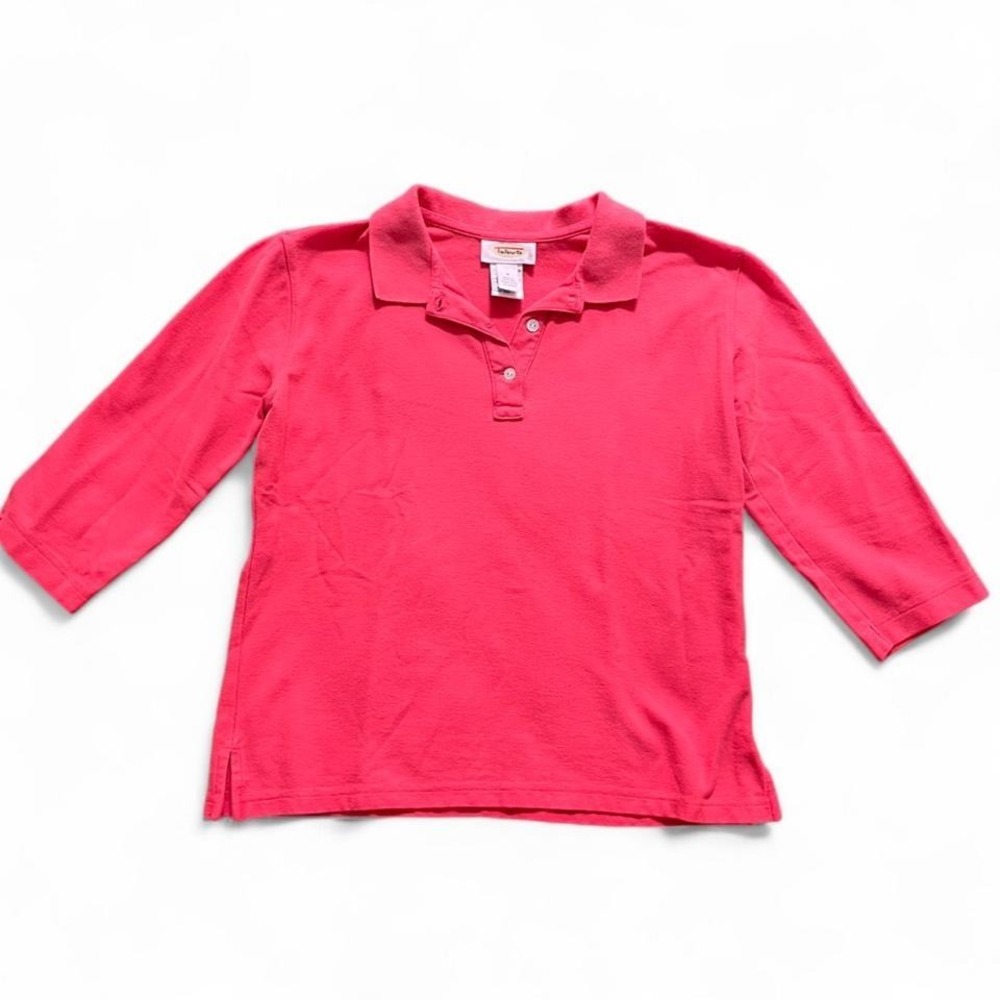 Vintage Talbots Pink‎ polo shirt with 3/4 sleeves Size Small